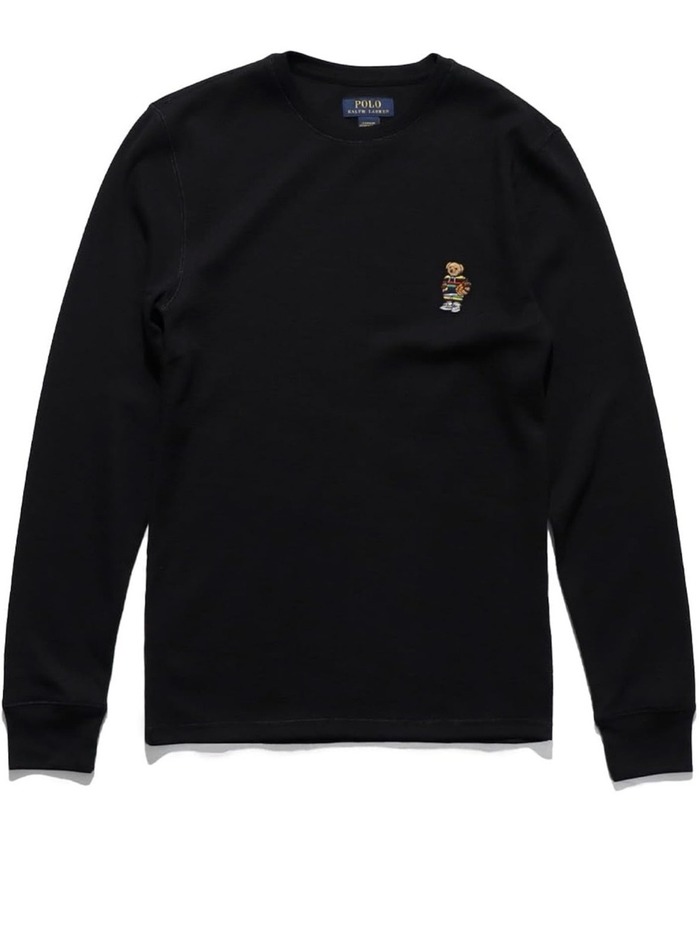 NWT Size XL Polo by Ralph Lauren Black LongSleeve Crew with Embroidered Ski Bear